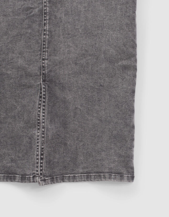 Jupe crayon en jean gris Femme