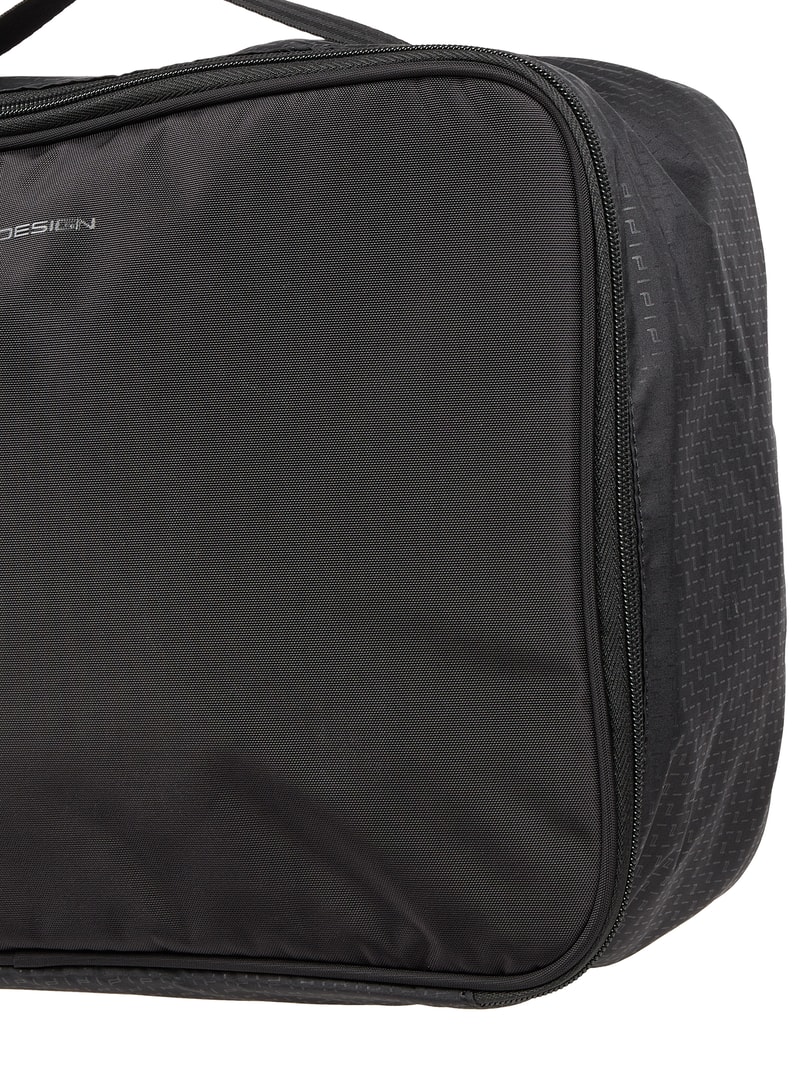 Schuhtasche aus Textil in schwarz