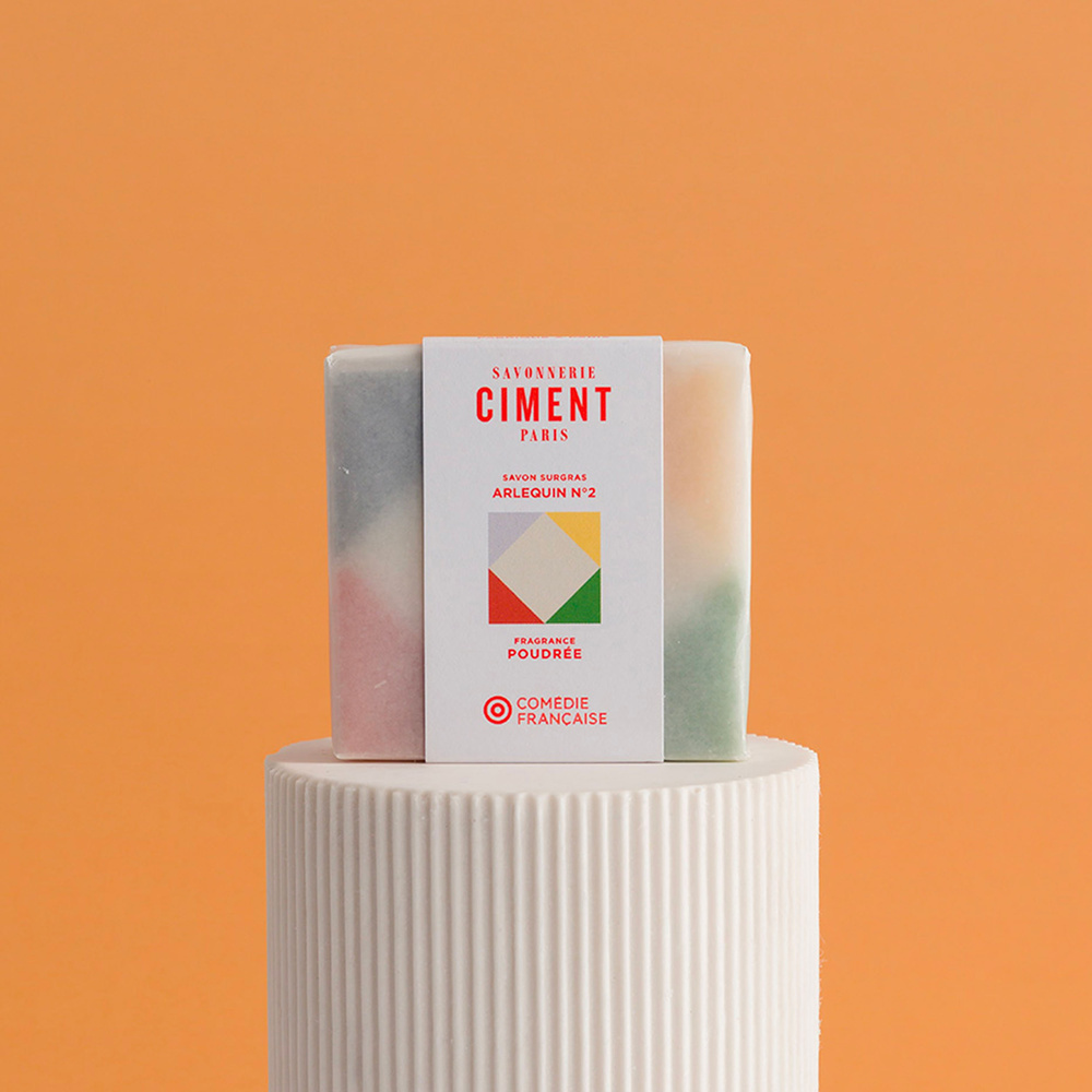 ciment ARLEQUIN 2 Savon surgras corps motif Arlequin 2 - Fragrance Rose Fraiche Savon solide 100g