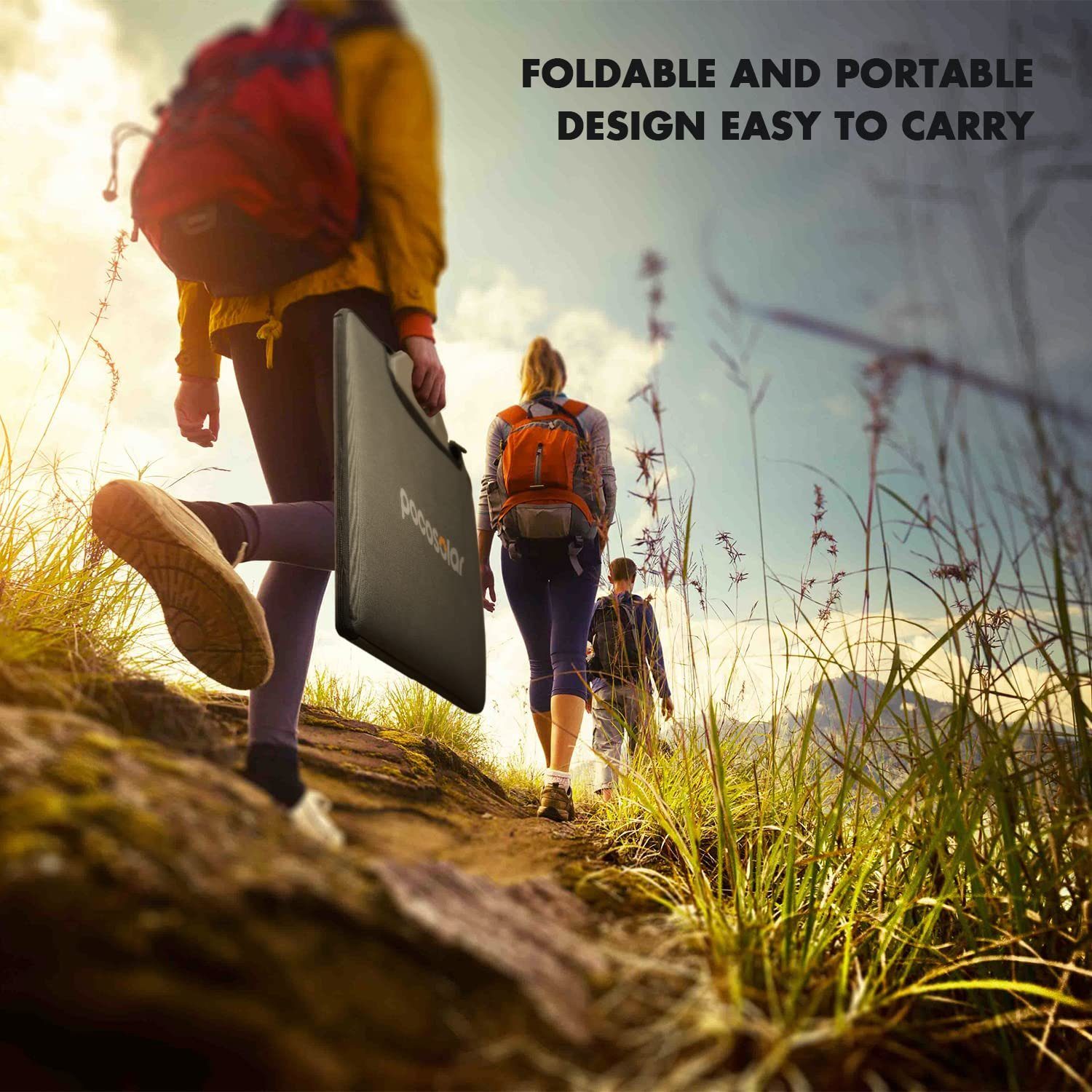 Daskoo Solaranlage Tragbar Solarpanels Faltbar Solarmodul Monokristallin, 120,00 W, mit Laderegler PV Modul Solaranlage für Camping Garten Wohnwagen