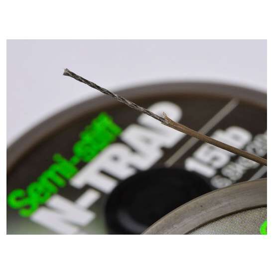 Stresse à bas de ligne carpe korda n-trap semi-stiff grün 20m