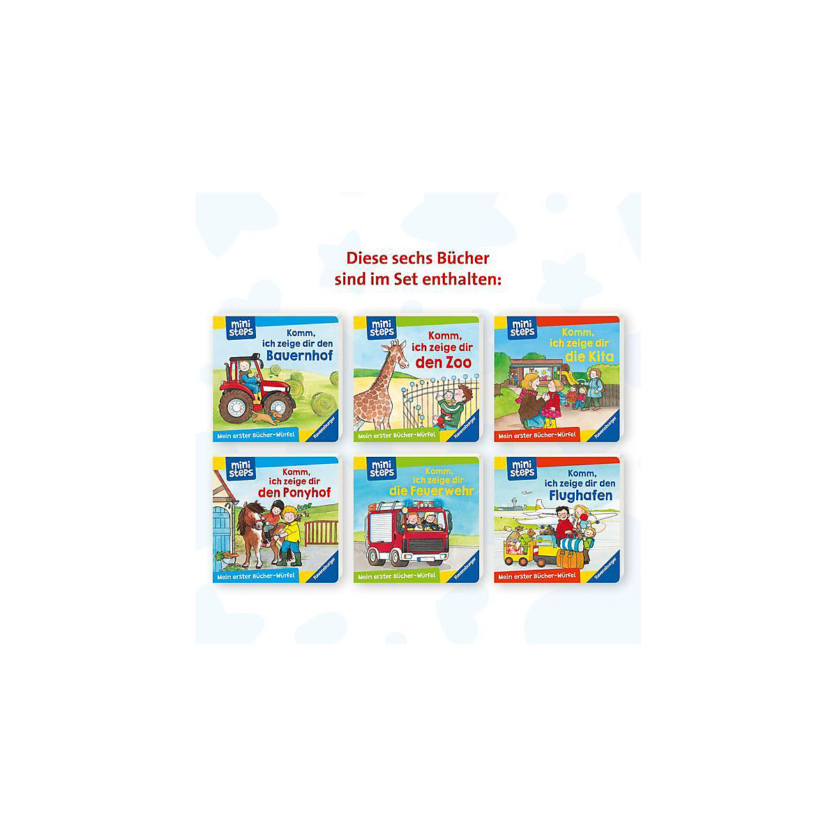 ministeps: Mein erster Bücher-Würfel: Kita, Zoo und Feuerwehr (Bücher-Set)