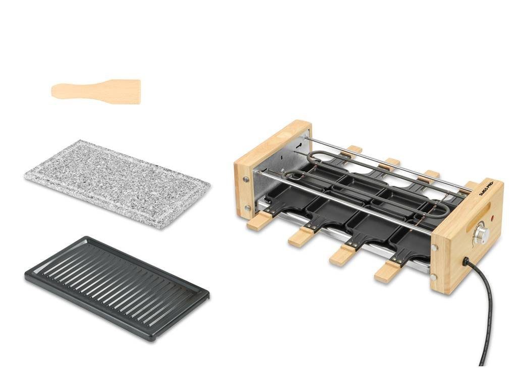 SWISS PRO+ Raclette Swiss Pro Raclette Grill bis zu 8 Personen, 1200W Antihaftbeschichtung