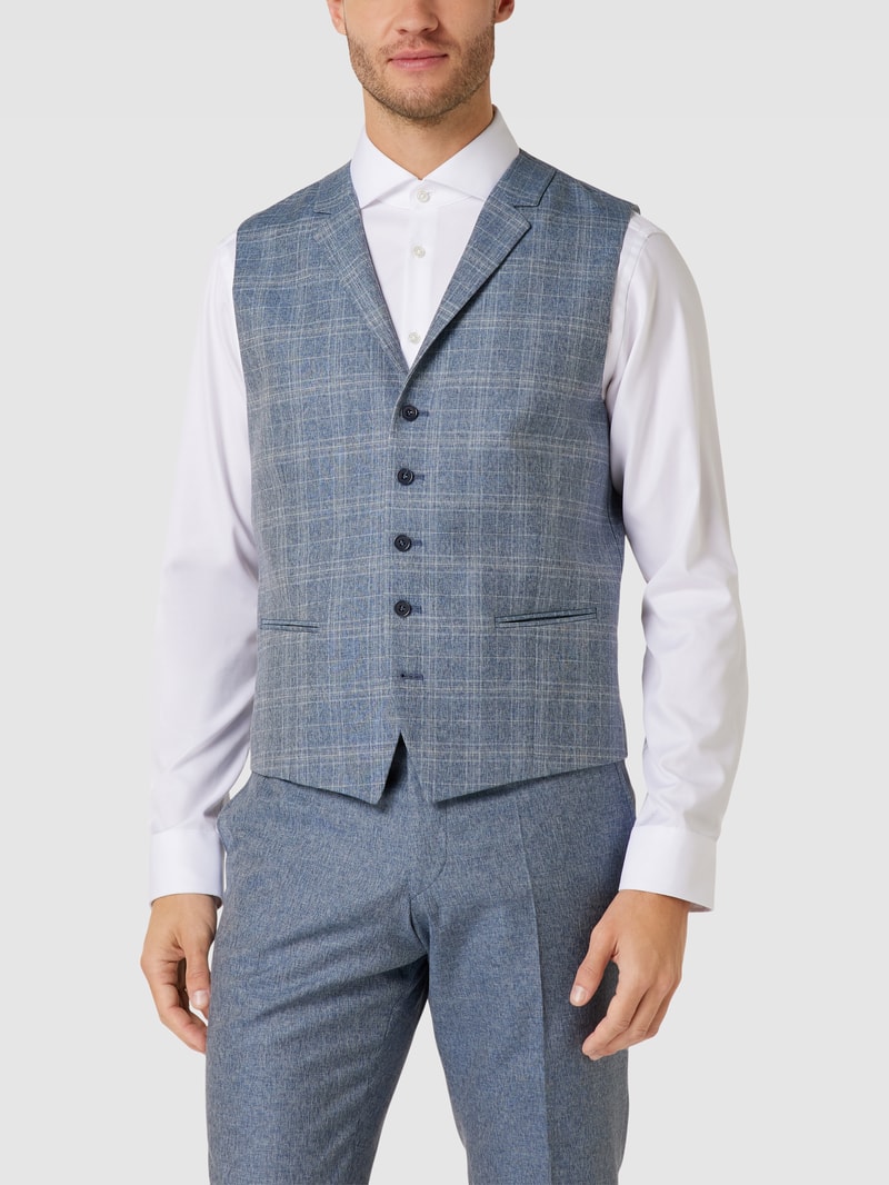 Anzugweste mit Allover-Muster in blau
