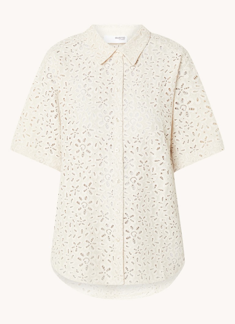 Selected Femme Karola blouse with openwork design
