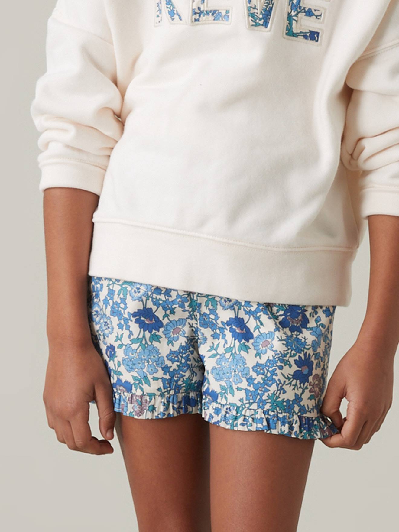 Cyrillus Mädchen Shorts aus Liberty-Stoff CYRILLUS - weiß bedruckt