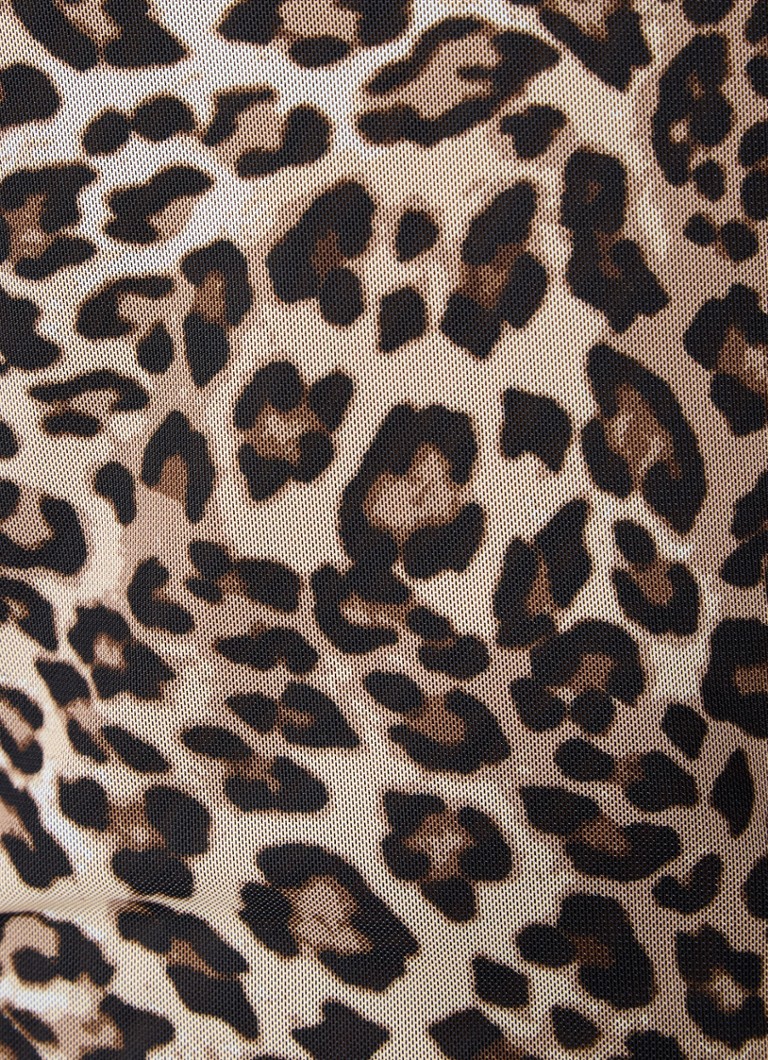 Modström Gwen semi-sheer top with panther print