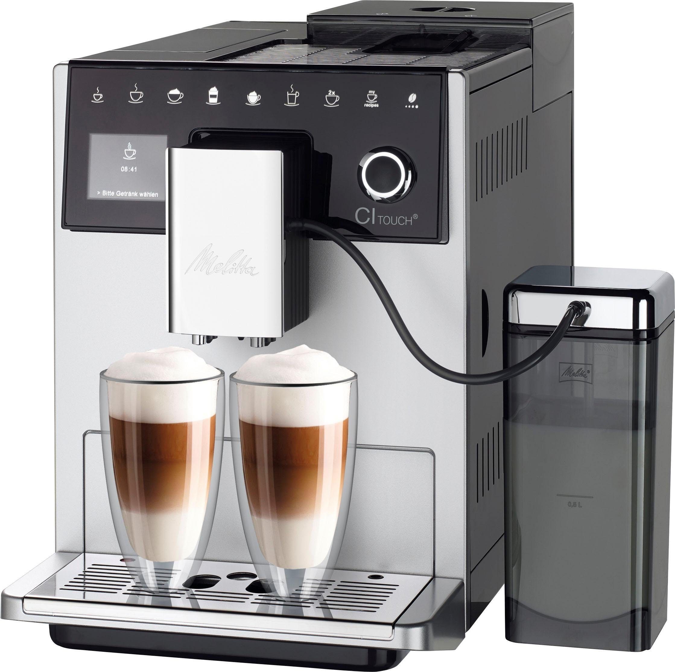 Melitta Kaffeevollautomat CI Touch® F630-101, silber, Bedienoberfläche mit Touch & Slide Funktion Flüsterleises Mahlwerk