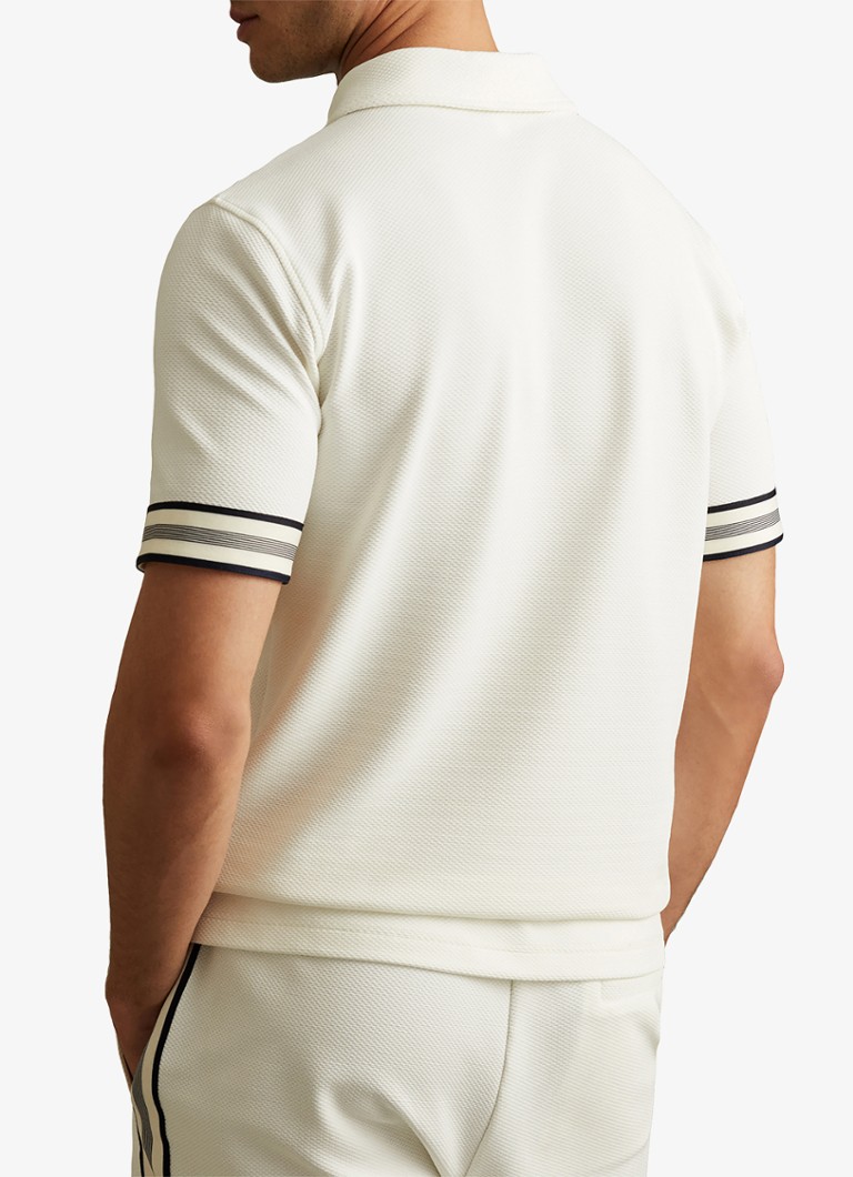 Polo Reiss Bristol de corte regular com meio zíper.