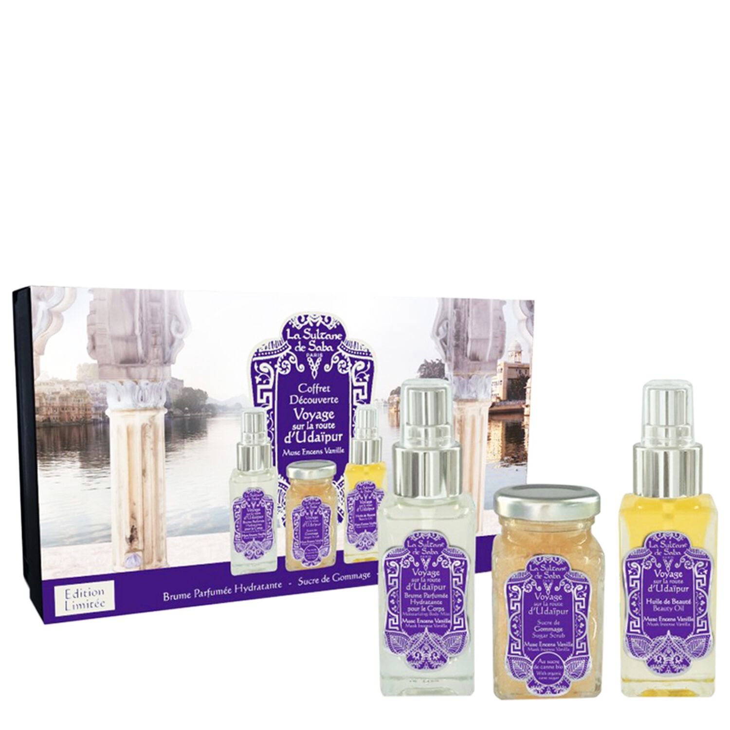 La Sultane de Saba Voyage Sur la Route d'Udaïpur Coffret Brume Parfumée 50 ml + 2 Produits