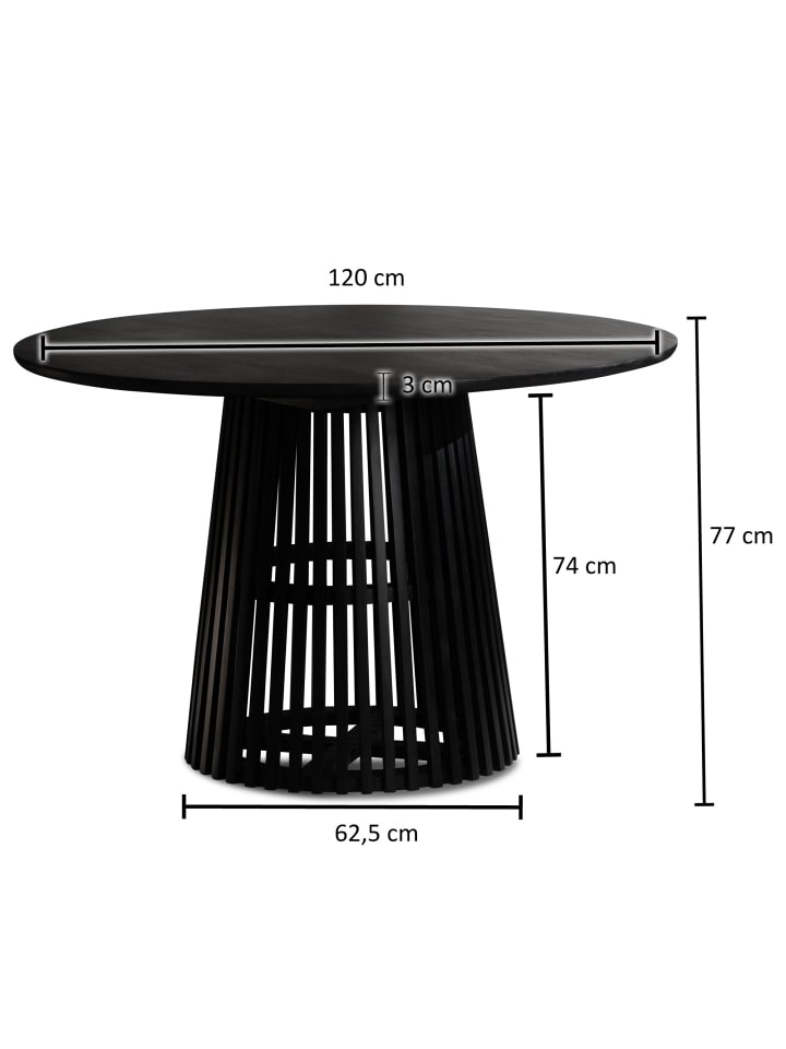 KADIMA DESIGN Esszimmertisch 120x120x77 cm Mango Massivholz Esstisch günstig kaufen onesize