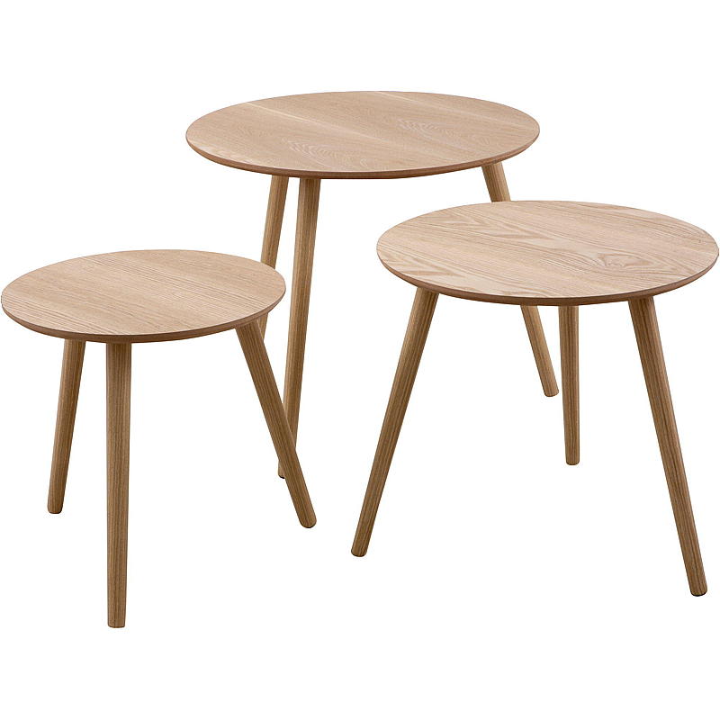 Home Bord s/3 ø 60/48/40 cm mdf ask
