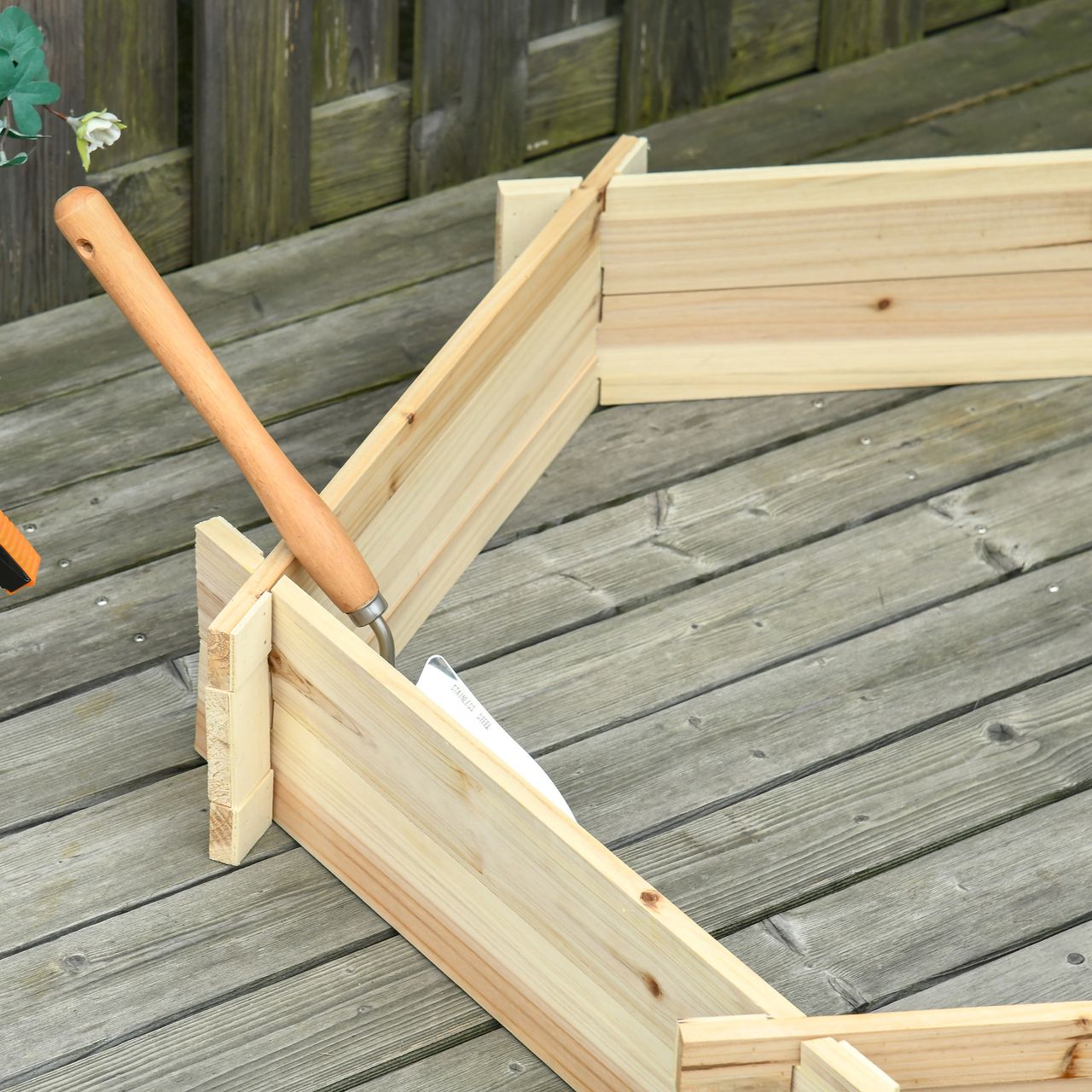 Outsunny Hochbeet sechseckig DIY Pflanzkübel Pflanzkasten aus Holz Natur