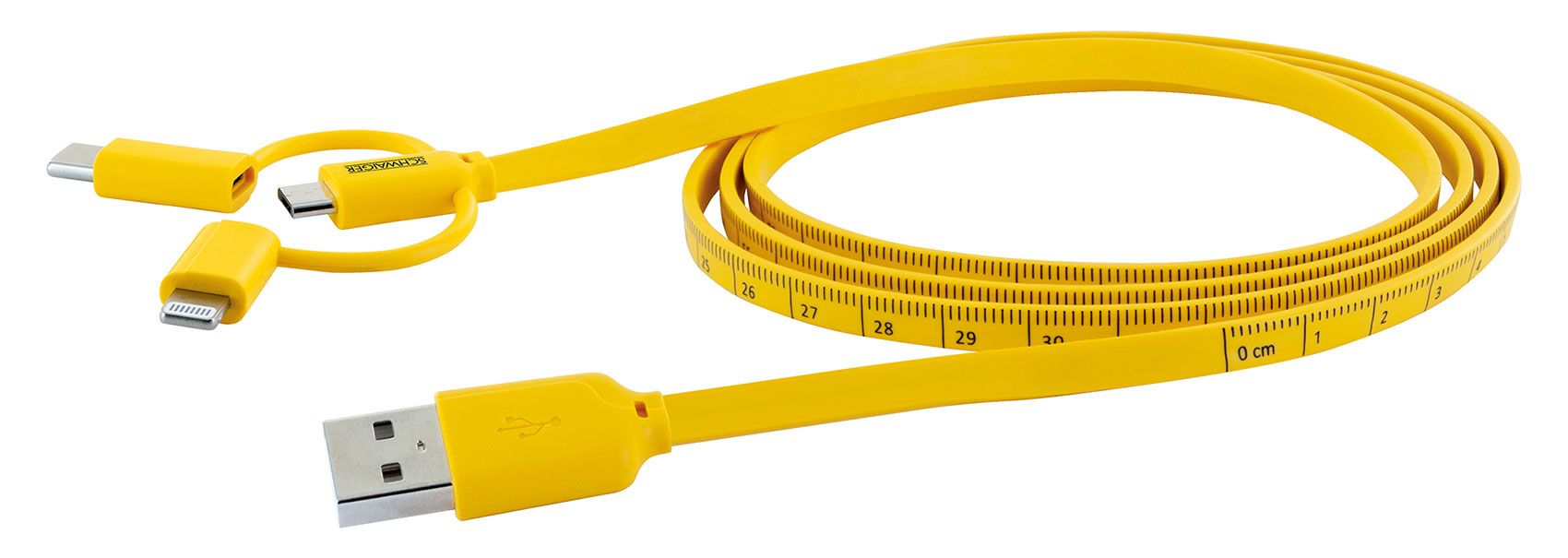 Schwaiger WKU310 3 in 1 gelbes Ladekabel