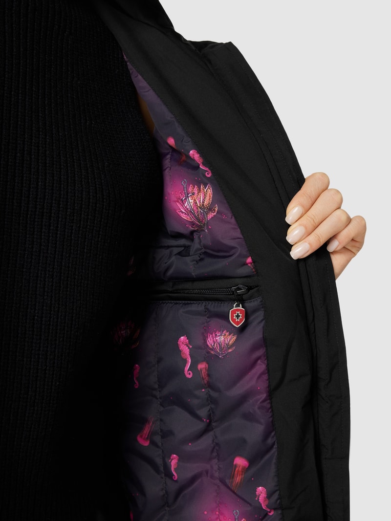 Jacke mit Label-Applikation Modell 'Westwind' in schwarz