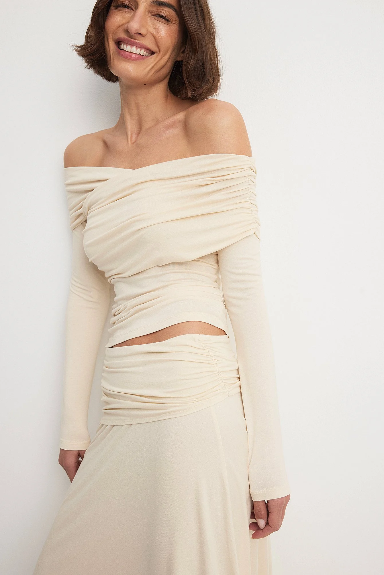Soft Line Off Shoulder Draped Top