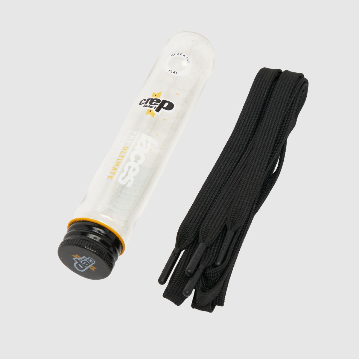 Crep Protect svarta platta snören i olika toner