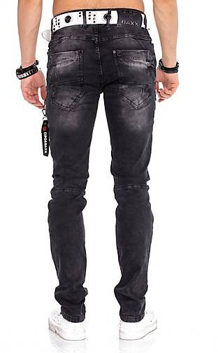 Cipo & Baxx Jeanshose mit Gürtel im Straight Fit-Schnitt