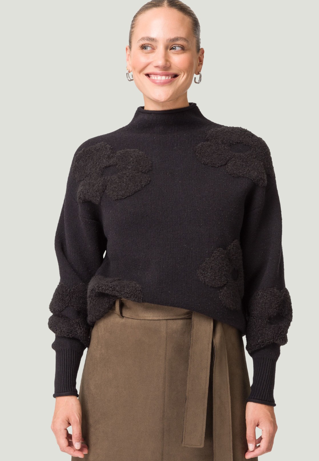 Pullover florales Strukturmuster