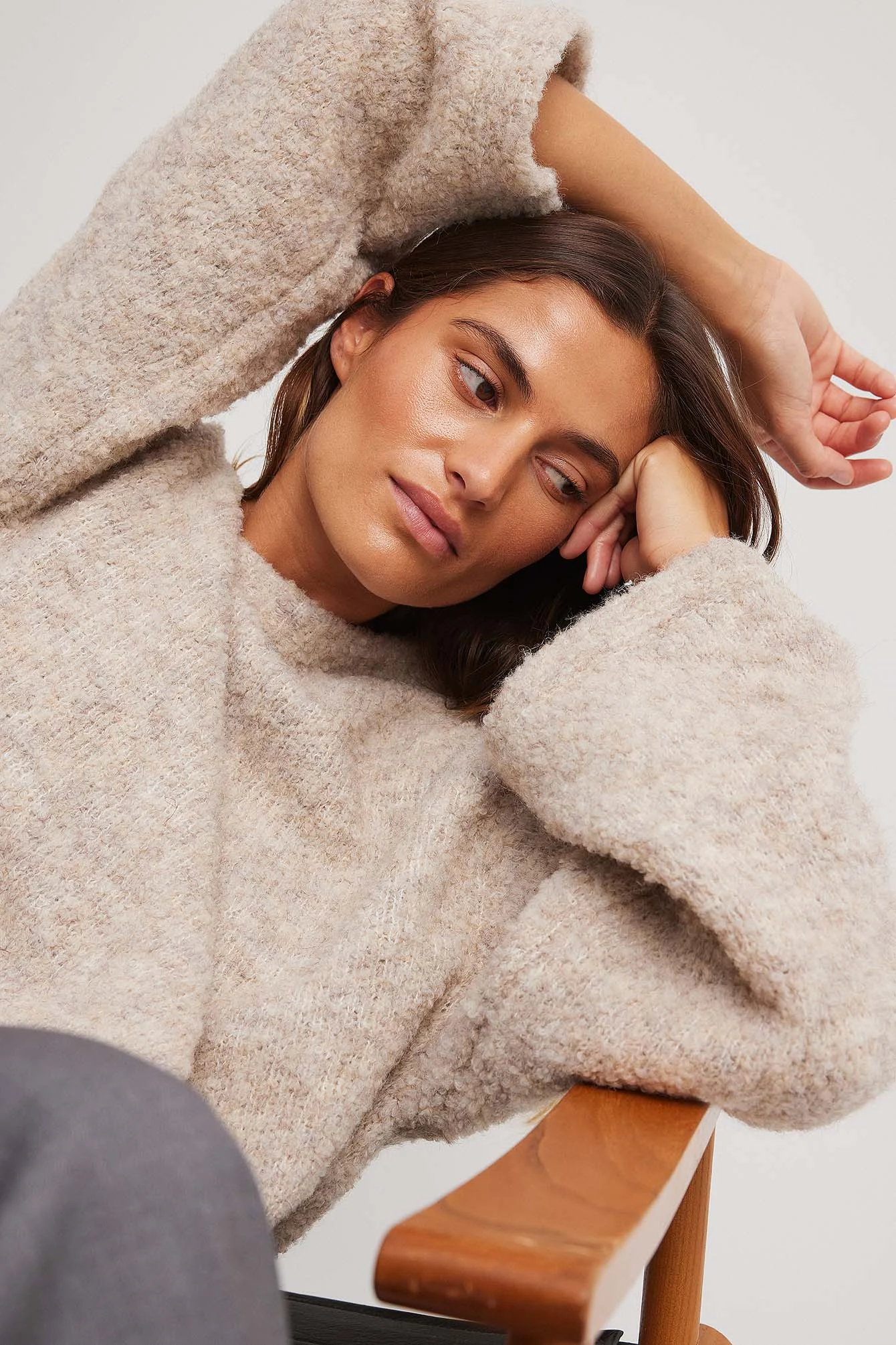 Oversize Strickpullover mit Rundhalsausschnitt