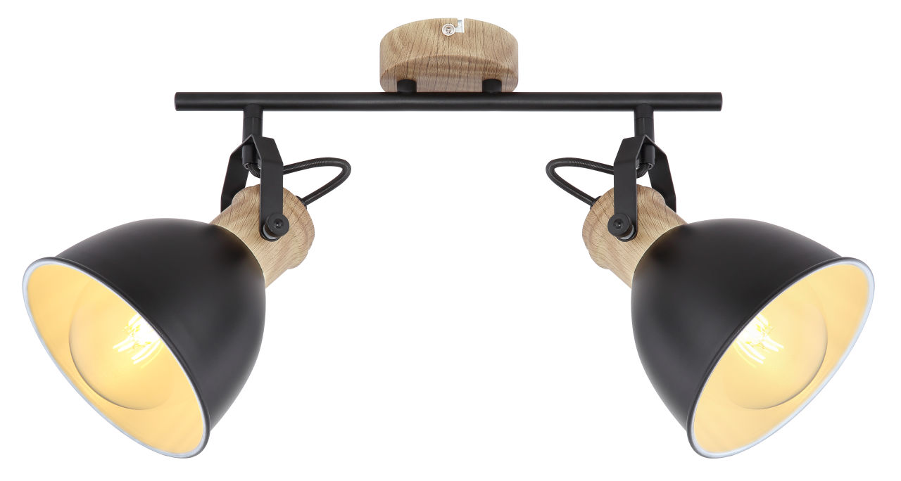 Globo Lighting - WIHO - Strahler Metall schwarz, 2x E27