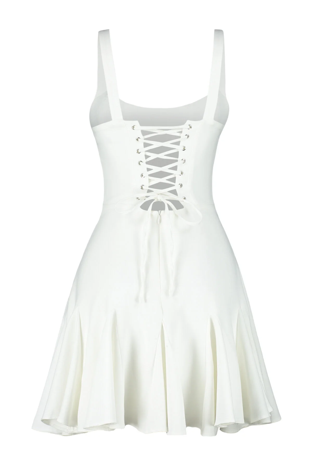 Trendyol Collection  Ecrufarbenes, gefüttertes, gewebtes Korsett mit detaillierten Paspeln, Brautabendkleid, Abendkleid TPRSS23EL00251