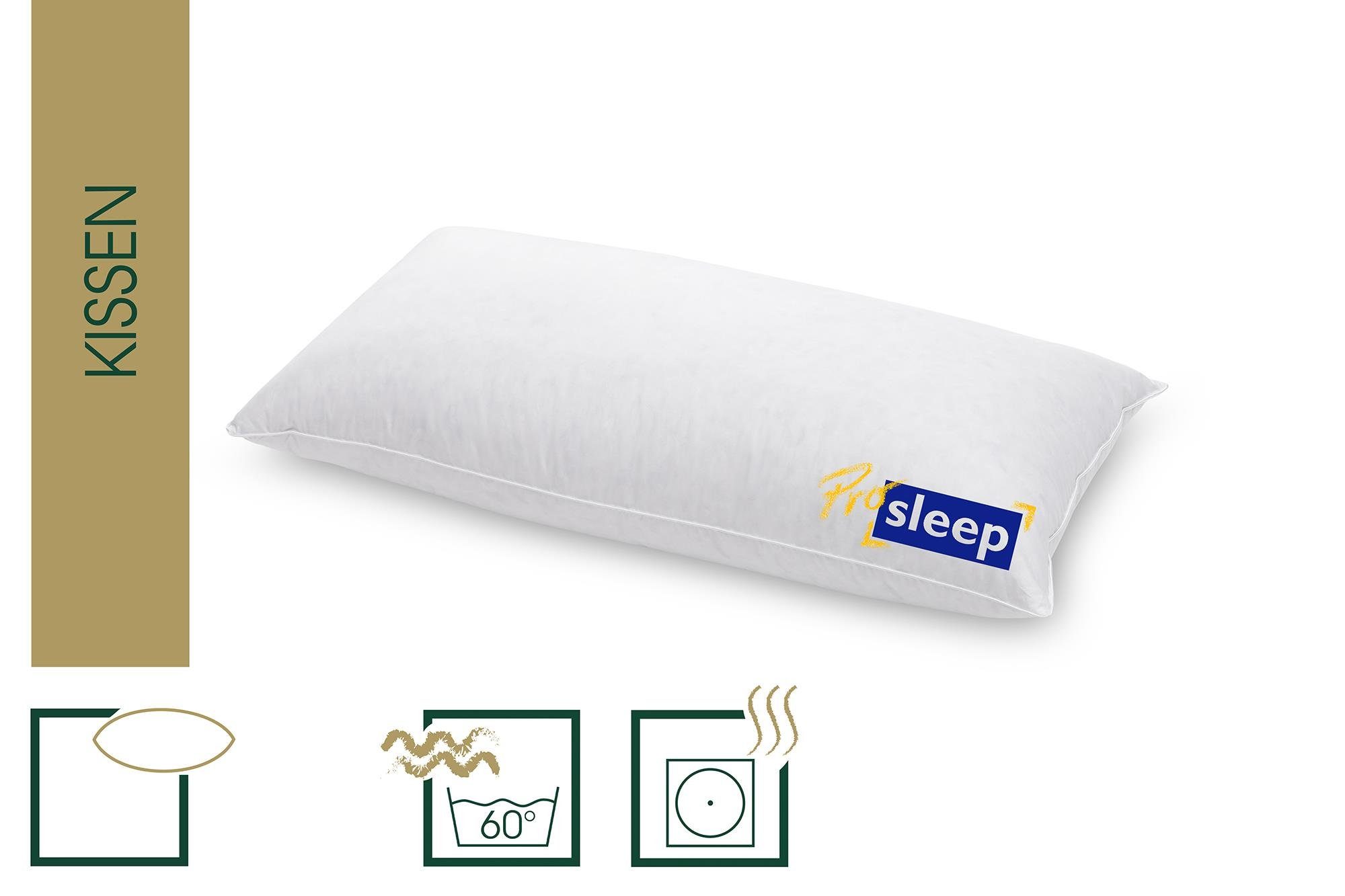 Daunenkissen Pro Sleep, HANSKRUCHEN, Füllung: 100% Federn, Bezug: 100% Baumwolle, Sleep 40x80 cm, hergestellt in Deutschland, allergikerfreundlich