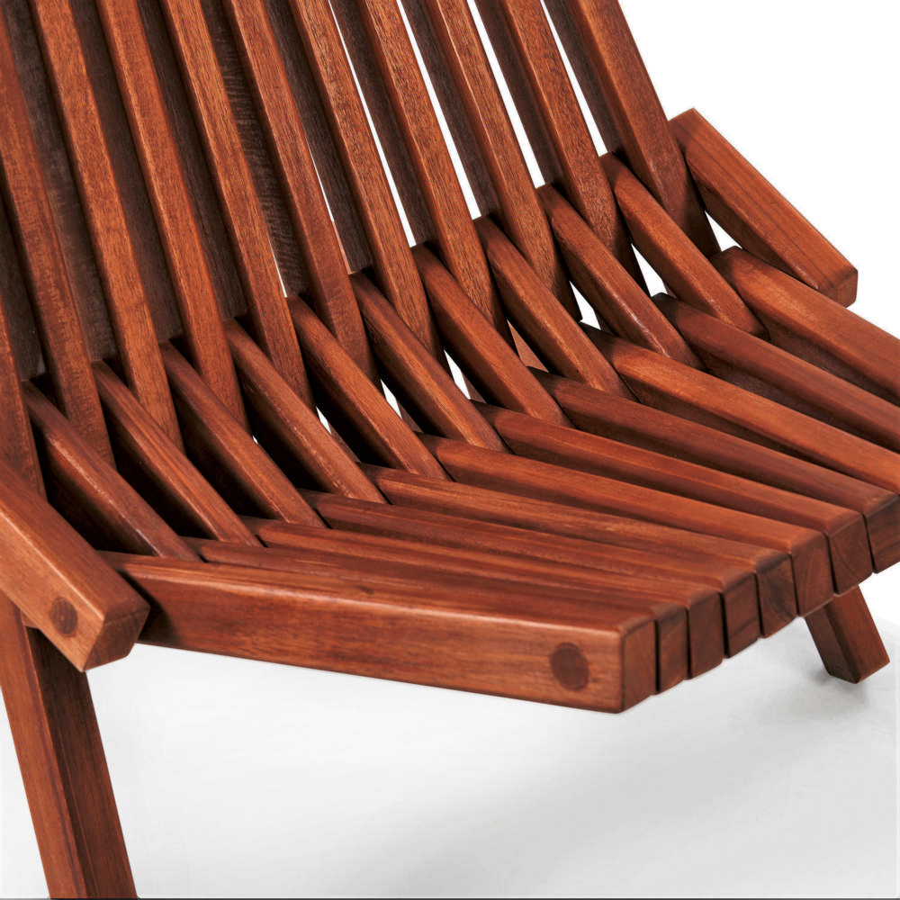 LECO Holzliegestuhl MIRA – Klappbarer Gartenstuhl aus wetterfestem Hartholz – Akazienholz FSC100%