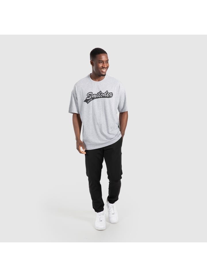 SMILODOX Unisex T-Shirt Macey in Grau Melange günstig kaufen