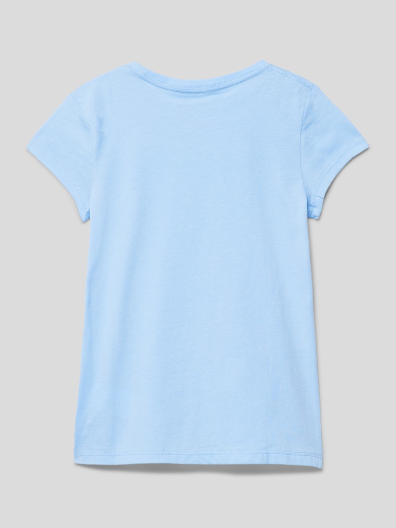 T-Shirt mit Label-Print in bleu