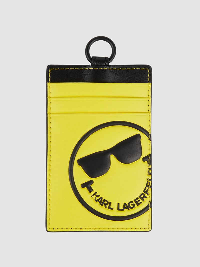KARL LAGERFELD x SMILEY® Kartenetui mit abnehmbarer Trageschlaufe in schwarz