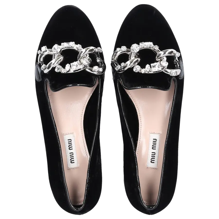 Miu Miu - Slipper Samt - schwarz