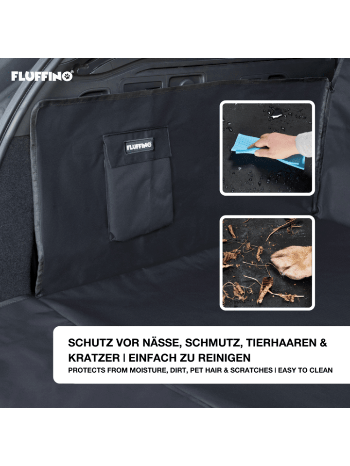 FLUFFINO Kofferraumschutz für Hund inkl. Seiten- & Ladekantenschutz dunkelgrau günstig kaufen onesize