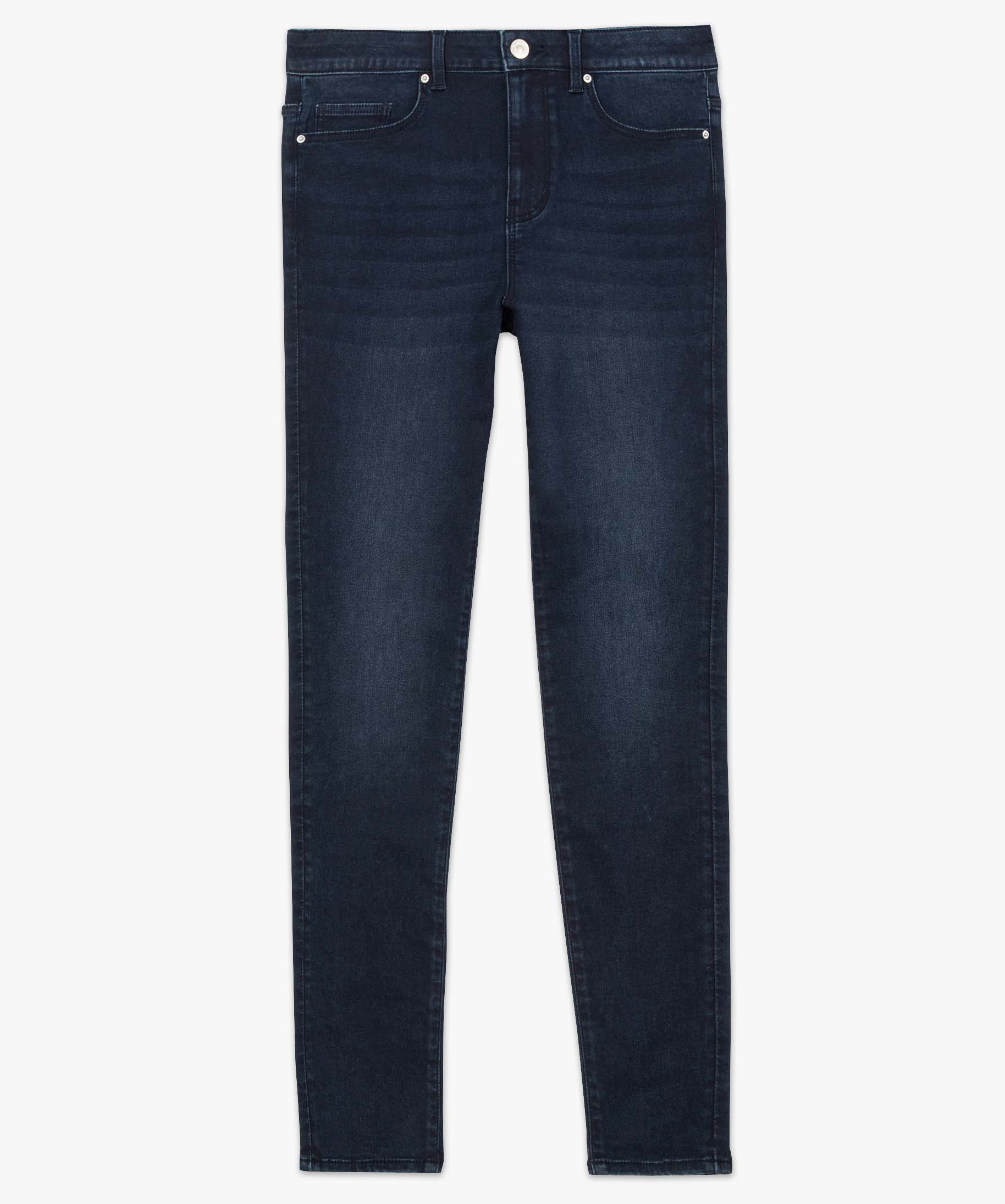 Jean femme coupe skinny taille haute blue black | GEMO
