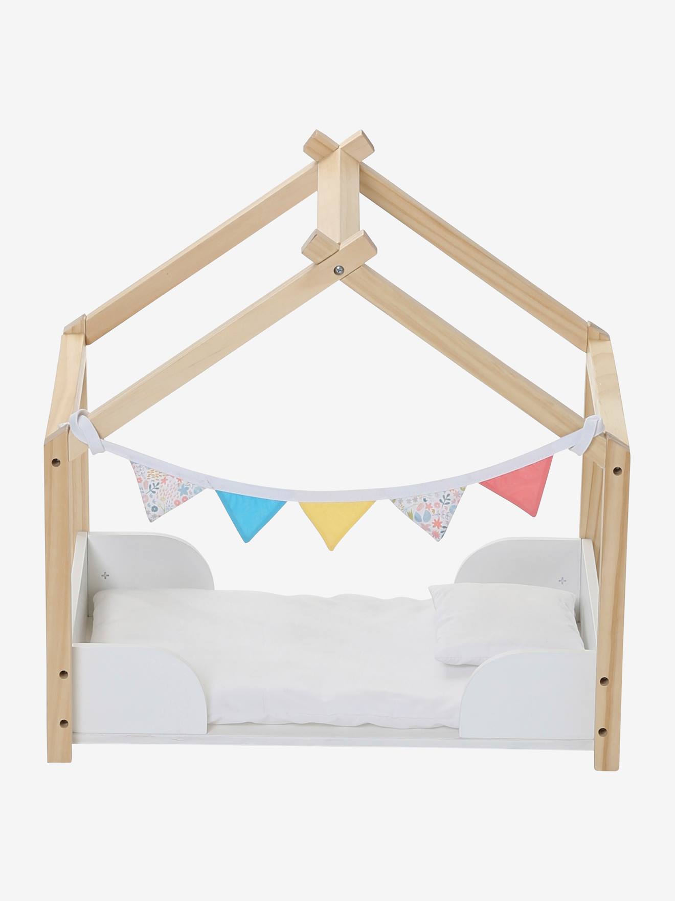 Vertbaudet Puppen-Hausbett PETITE MAISON Holz FSC - mehrfarbig