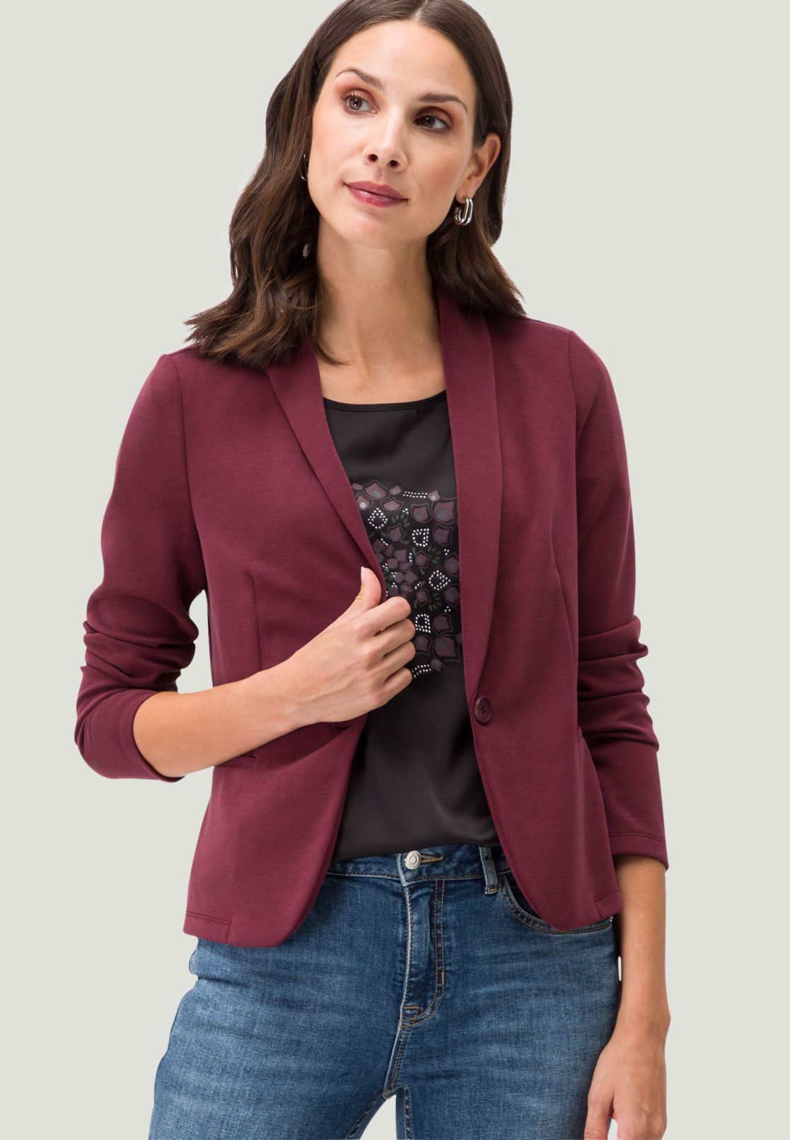 Jerseyblazer mit Paspeltaschen