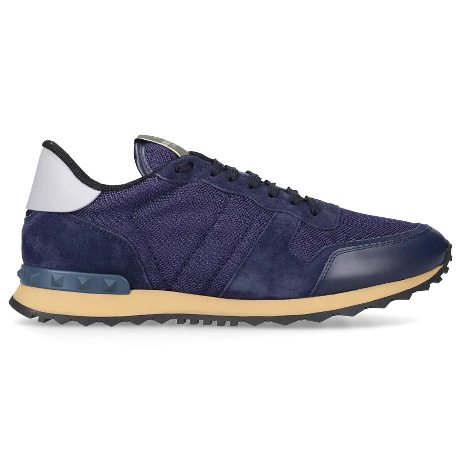 Valentino Garavani - Sneaker low ROCKRUNNER Veloursleder - blau