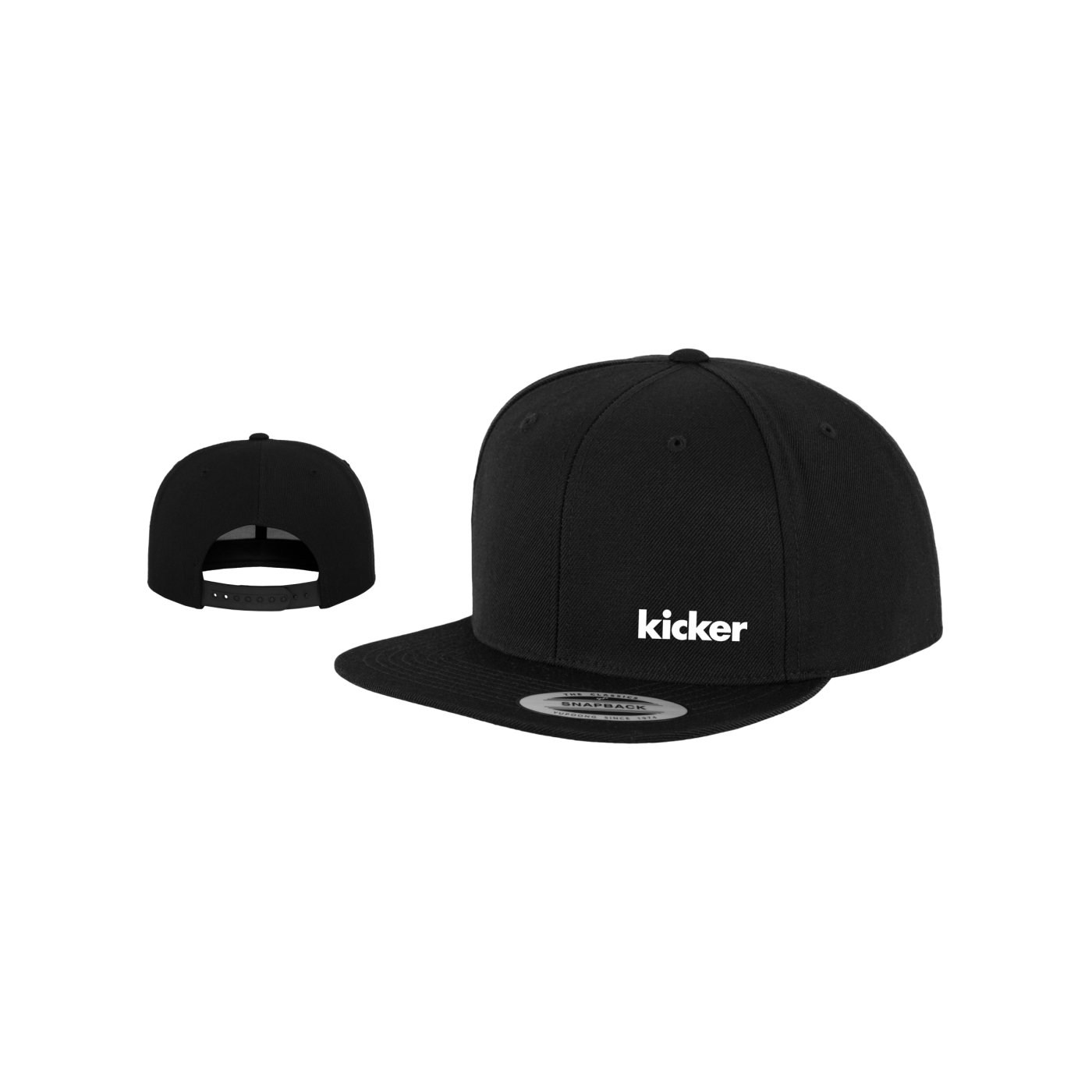 kicker Classic Straight Snapback Cap Schwarz
