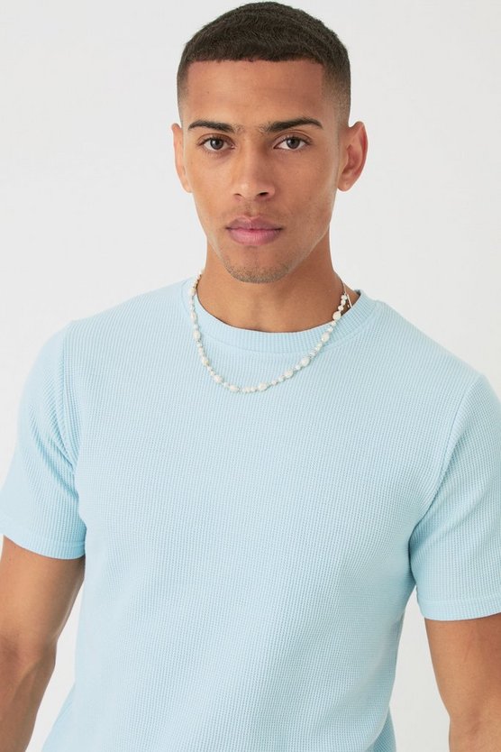 Slim-Fit T-Shirt & Cargo-Shorts in Waffeloptik