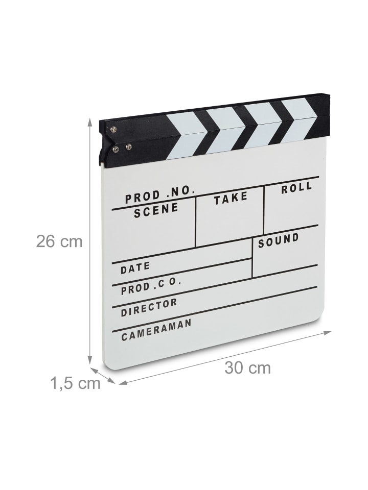 relaxdays 2x Filmklappe in Schwarz/ Weiß günstig kaufen onesize