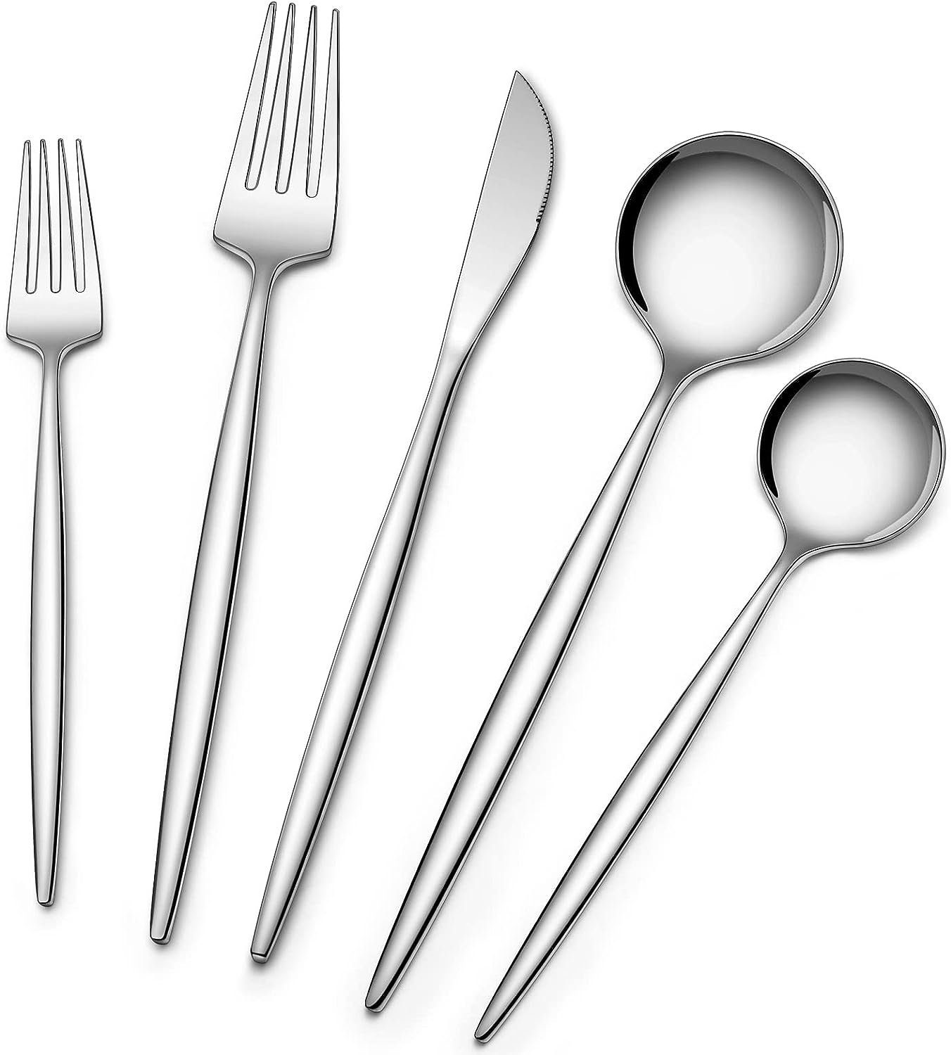 KingLux Besteck-Set 60Teiliges Essbesteck Tafelbesteck Set glänzend Spülmaschinenfest