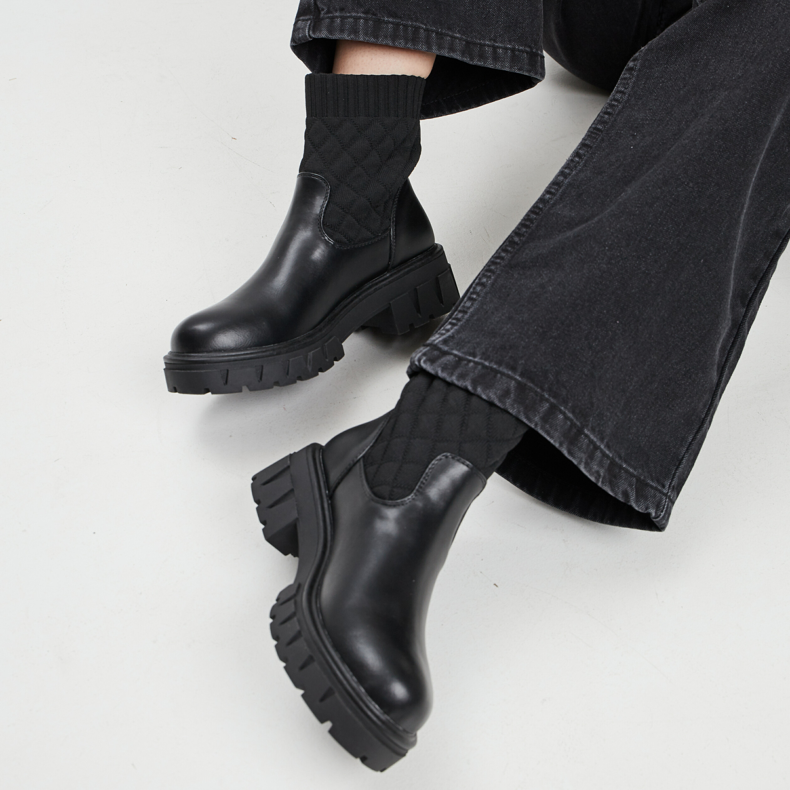 Bottines matelassées noir femme | La Halle