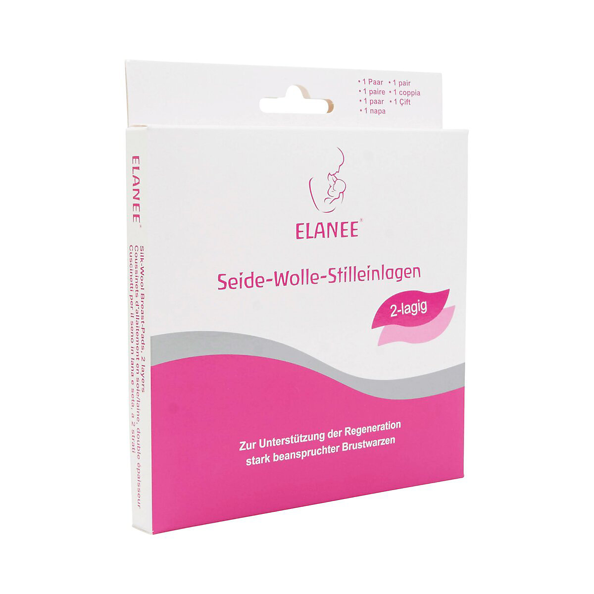 2er-Pack Stilleinlagen aus Merinowolle und Naturseide, 2-lagig, waschbar