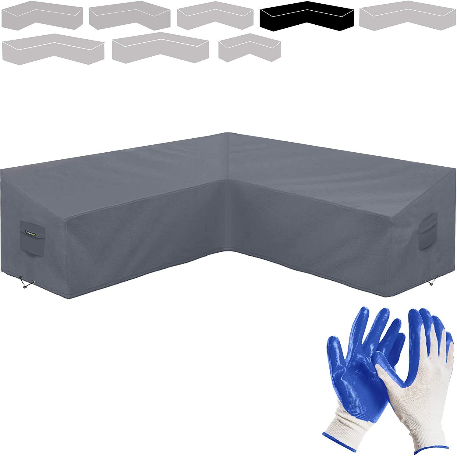 Smartpeas Loungeset L-Form Gartenmöbel & Loungemöbel Abdeckung, 250*250*100*70