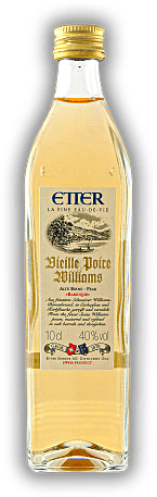 Etter Vieille Poire Williams Barrique gereift 0,1 Liter Etter Vieille Poire Williams Barrique gereift 0,1 Liter Etter Vieille Poire Williams Barrique das zartfruchtige Eau-de-vie. Alter 3 J. - 0,1	 Liter - Vol 40%