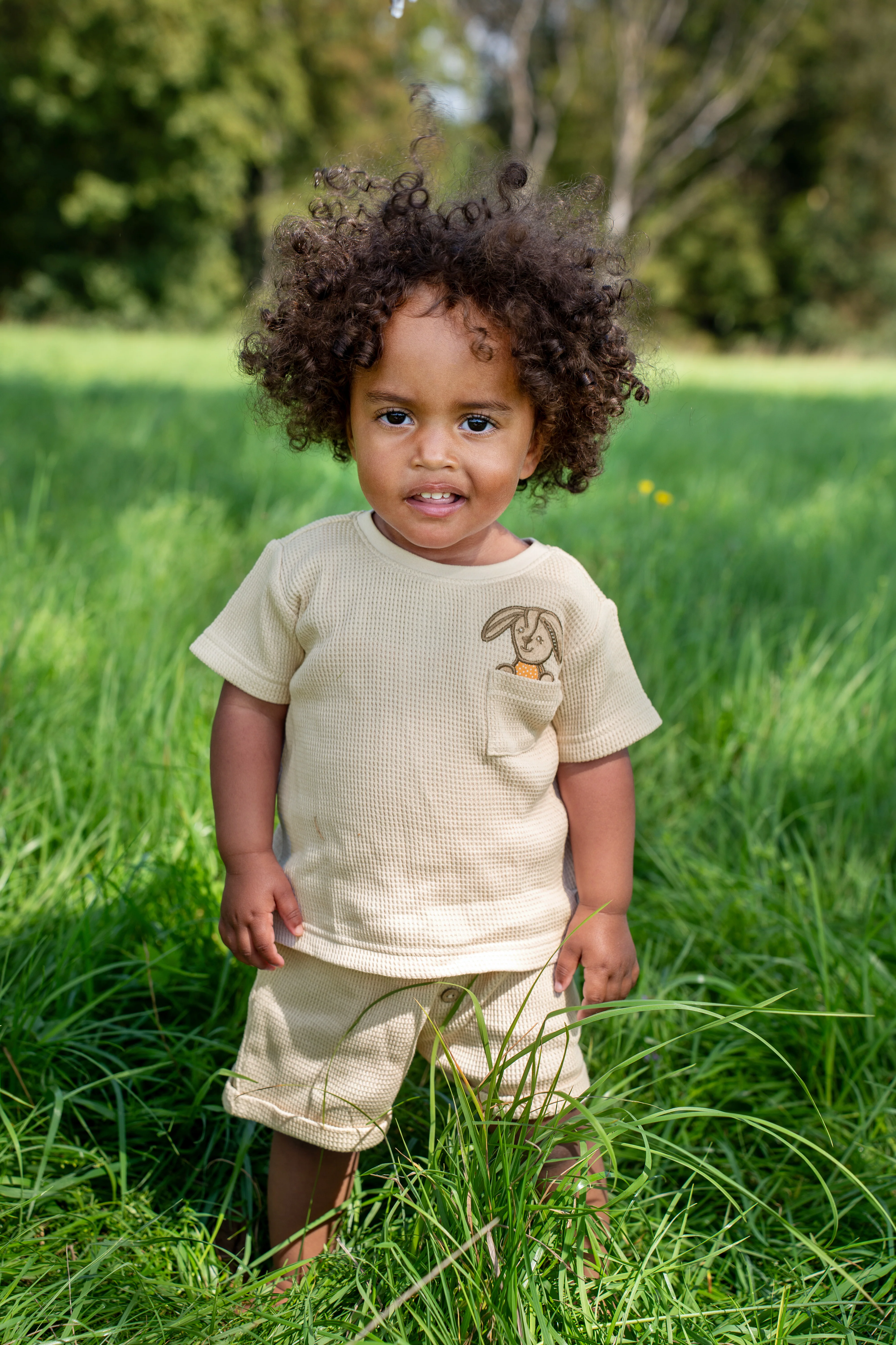 Shorts Sommer mit Deko-Knopfleiste in beige
