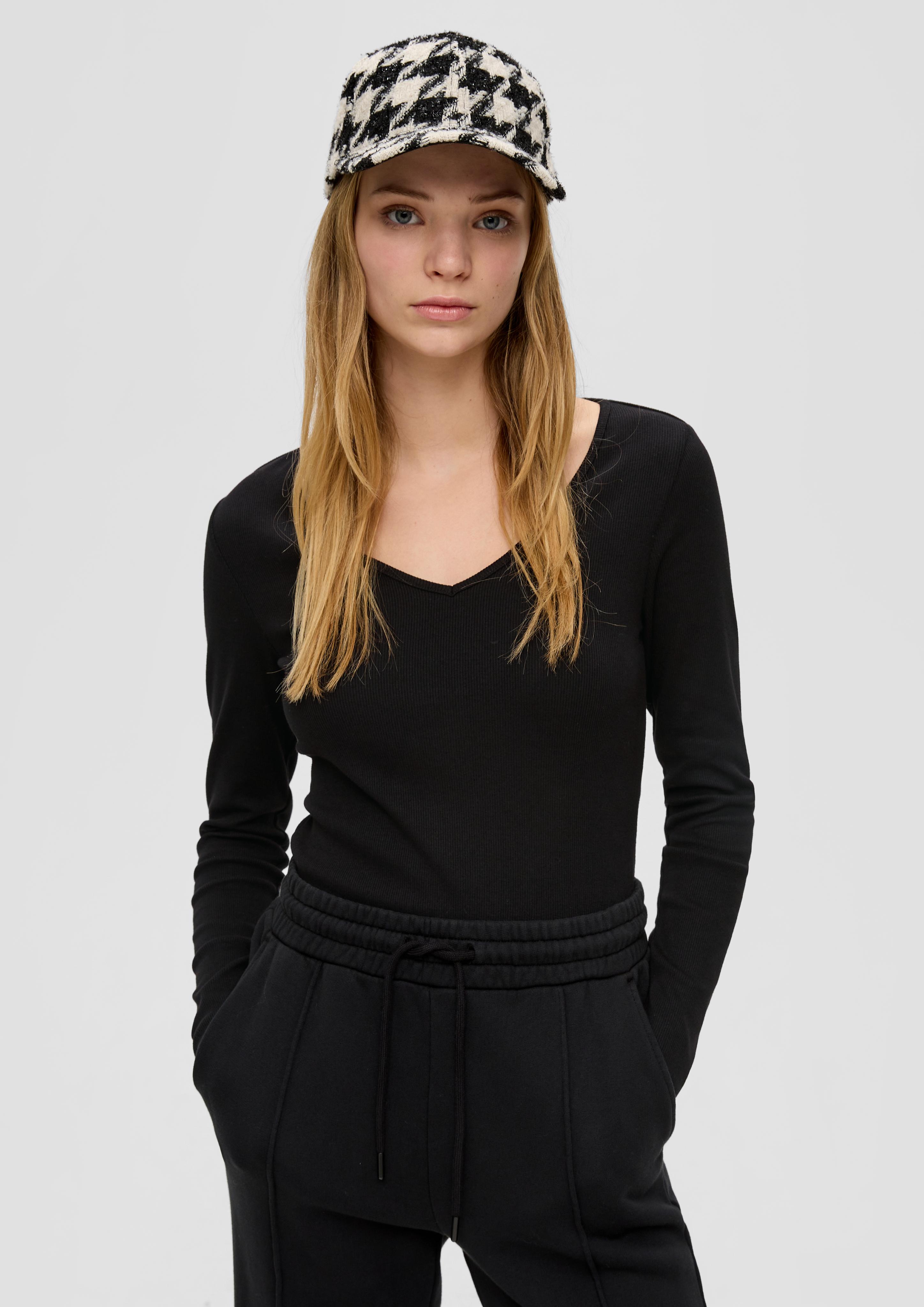Geripptes Longsleeve aus Baumwollstretch  2138339-9999