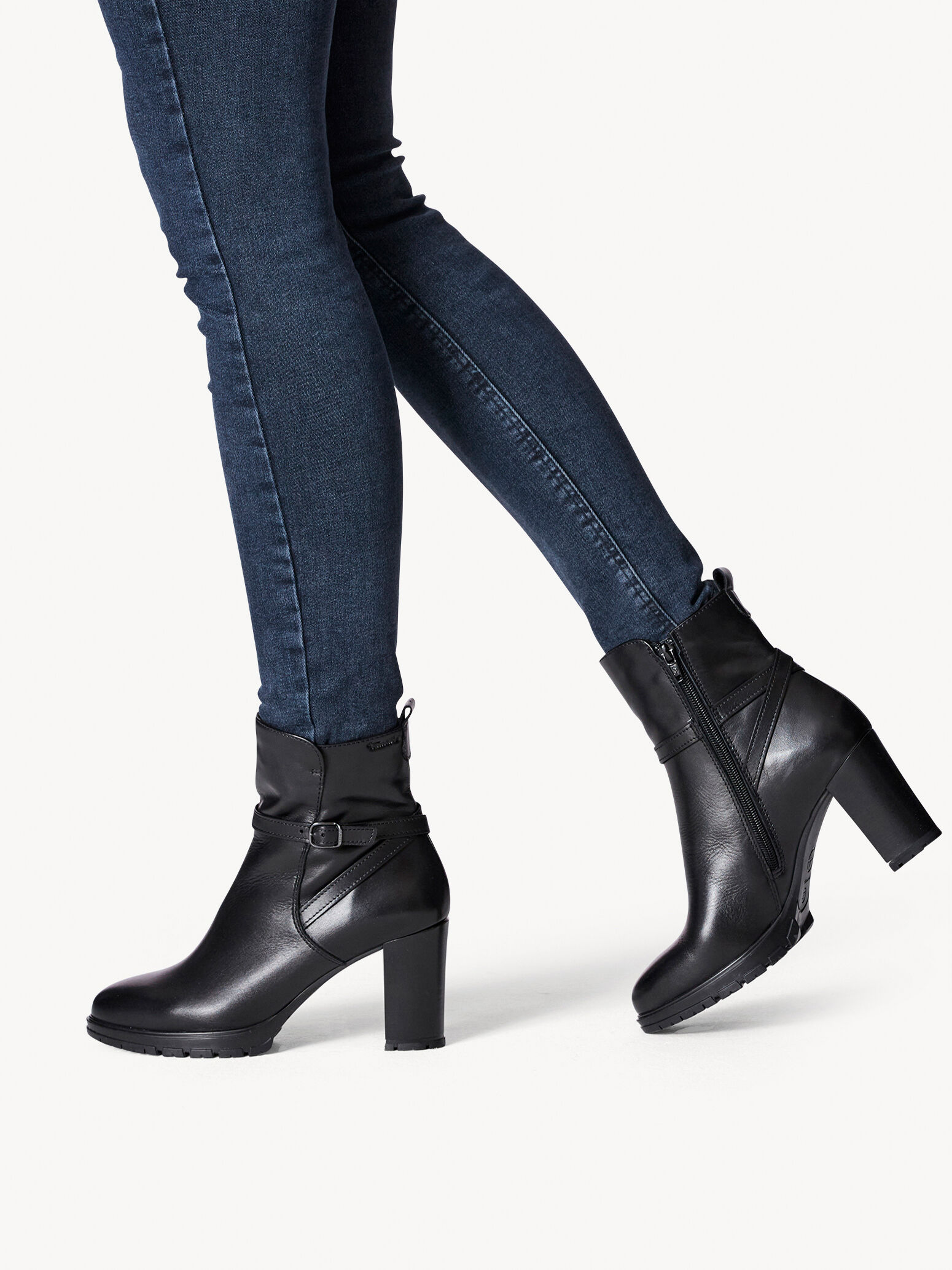 Bottine en cuir - noir
