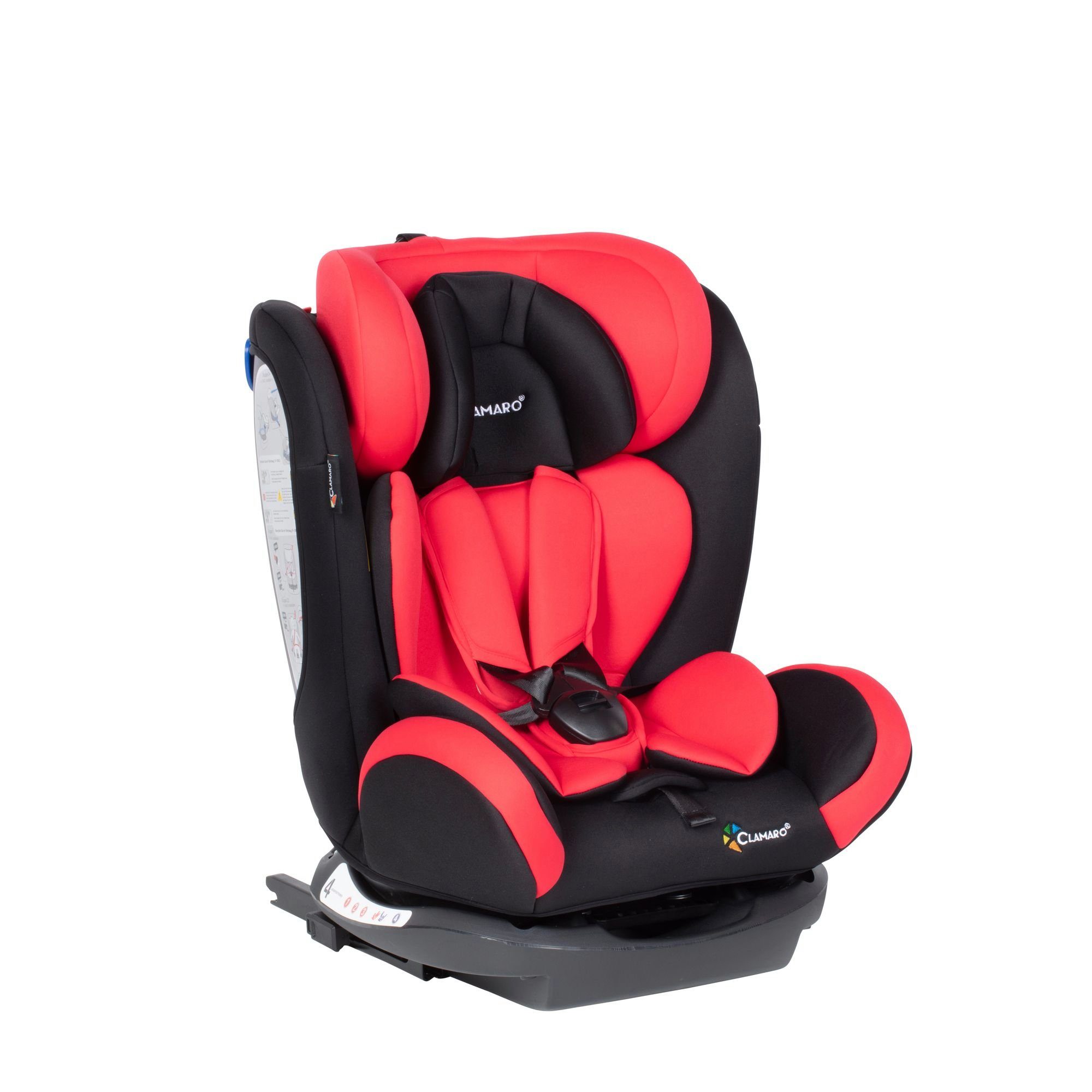 Clamaro Autokindersitz, Clamaro 'RiolaPlus4in1' Isofix Autokindersitz Gruppe 0+, I, II und III (0-36 kg), mitwachsender Baby- und Kinderautositz ab 0 Jahre bis 12 Jahre, 6-fach höhenverstellbare Kopfstütze, 3-fach verstellbare Rückenlehne, ECE R44/04