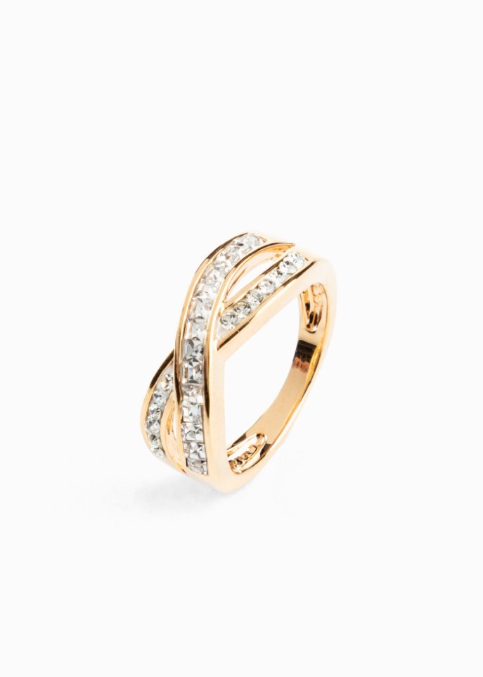 Ring veredelt mit Glaskristallen